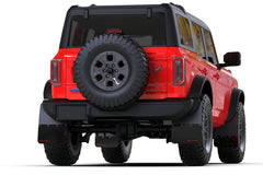 Rally Armor Blk Mud Flap w/Met. Blk Logo -2021+ Ford Bronco Not Raptor- RALMF85-NO-PL-MBK