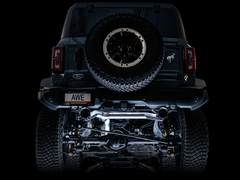 AWE Tuning 0FG Dual Rear Exit Exhaust w/Diamond Black Tips & Bash Guard - 2021+ Ford Bronco - AWE3015-33456