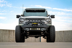 DV8 Offroad Modular Front Bumper Winch Capable w/ Auxiliary Light Mounts -2021+ Ford Bronco- FBBR-02