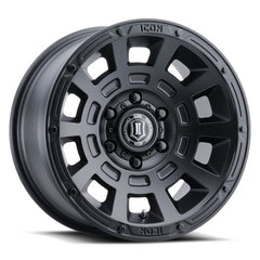 ICON Thrust 17x8.5 6x5.5 0mm Offset 4.75in BS Satin Black Wheel - ICO2817858347SB