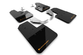 Rally Armor Blk Mud Flap w/Cy Orange Logo -2021+ Ford Bronco - RALMF85-RR-ST-COR