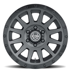 ICON Compression 17x8.5 6x5.5 0mm Offset 4.75in BS 106.1mm Bore Double Black Wheel - ICO2017858347DB