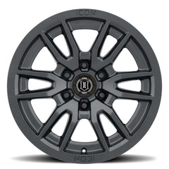 ICON Vector 6 17x8.5 6x5.5 0mm Offset 4.75in BS 106.1mm Bore Satin Black Wheel - ICO2417858347SB