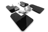 Rally Armor Blk Mud Flap w/Met. Blk Logo -2021+ Ford Bronco Not Raptor- RALMF85-NO-PL-MBK