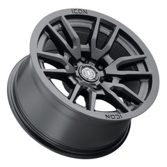 ICON Vector 6 17x8.5 6x5.5 0mm Offset 4.75in BS 106.1mm Bore Satin Black Wheel - ICO2417858347SB