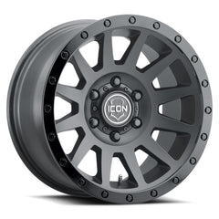 ICON Compression 17x8.5 6x5.5 0mm Offset 4.75in BS 106.1mm Bore Double Black Wheel - ICO2017858347DB