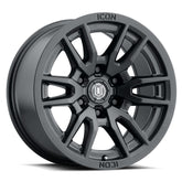 ICON Vector 6 17x8.5 6x5.5 0mm Offset 4.75in BS 106.1mm Bore Satin Black Wheel - ICO2417858347SB