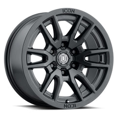 ICON Vector 6 17x8.5 6x5.5 0mm Offset 4.75in BS 106.1mm Bore Satin Black Wheel - ICO2417858347SB