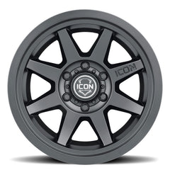 ICON Rebound 17x8.5 6x5.5 0mm Offset 4.75in BS 106.1mm Bore Satin Black Wheel - ICO1917858347SB