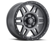 ICON Six Speed 17x8.5 6x5.5 0mm Offset 4.75in BS 108mm Bore Titanium Wheel - ICO1417858347TT