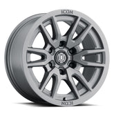 ICON Vector 6 17x8.5 6x5.5 0mm Offset 4.75in BS 106.1mm Bore Titanium Wheel - ICO2417858347TT