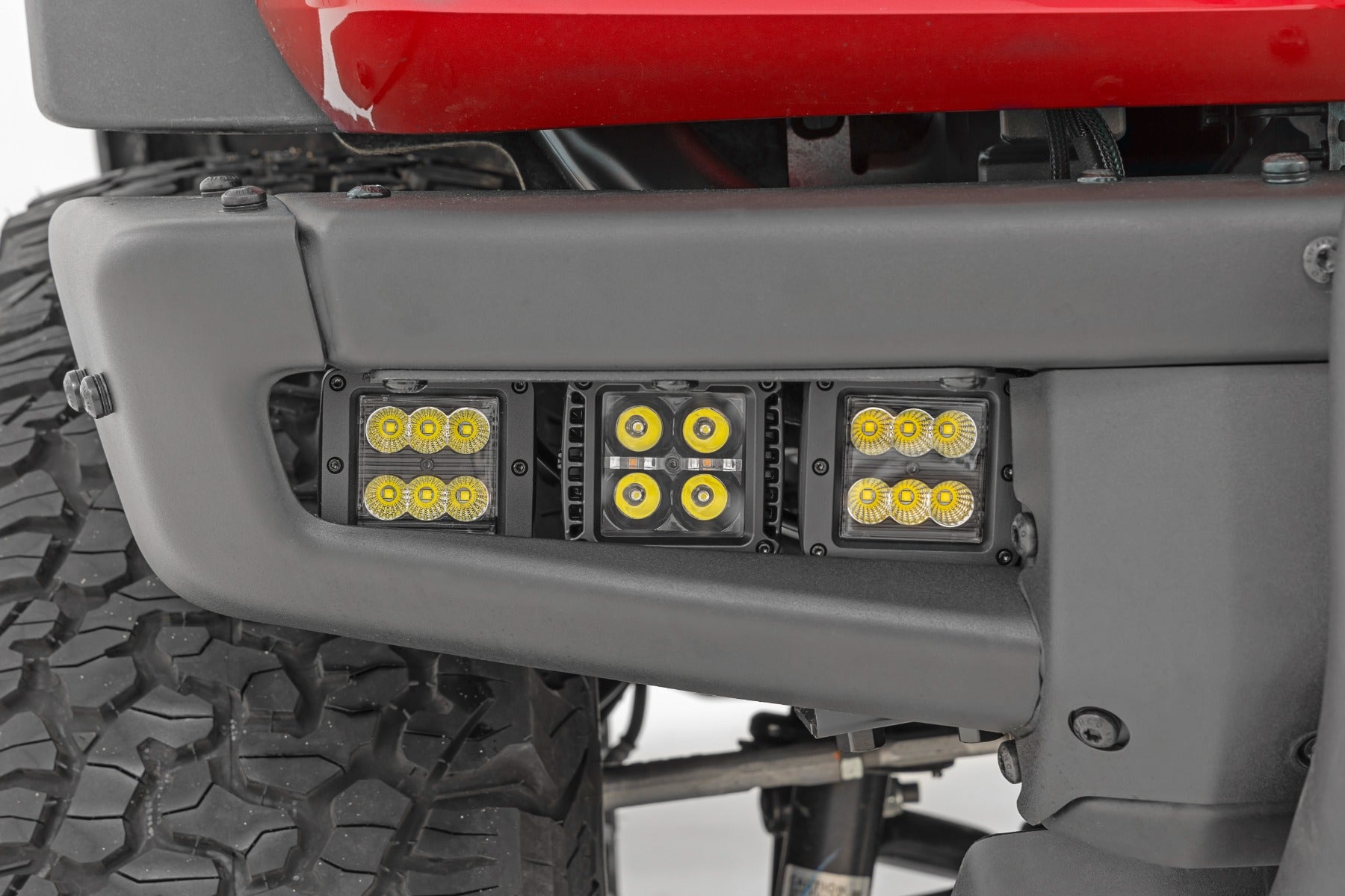 LED Light Kit | Fog Mount | Triple 2" Black Pair | Flood | Ford Bronco (21-23)