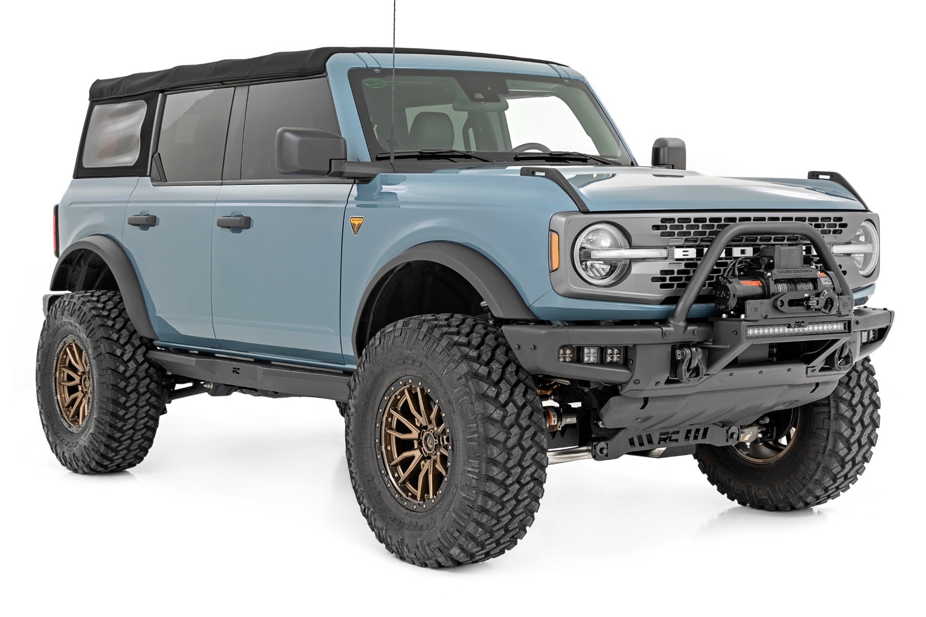 High Winch Mount | All Models | 9500S | 20 Inch Black Single Row LED | Ford Bronco (21-23)