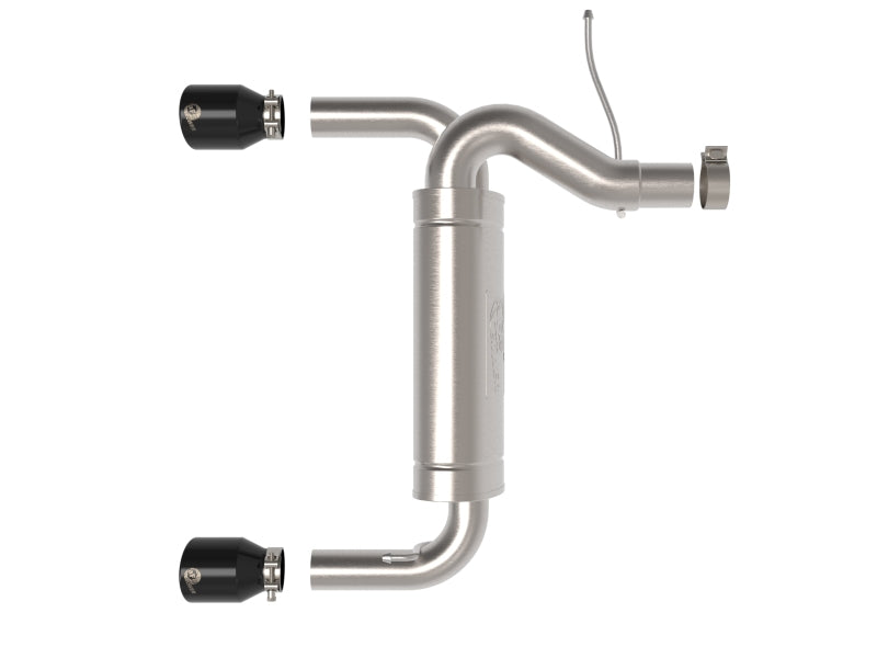 aFe Vulcan 3in 304 SS Axle-Back Exhaust - 2021+ Ford Bronco L4-2.3L (t)/V6-2.7L (tt) w/ Black Tips - AFE49-33137-B