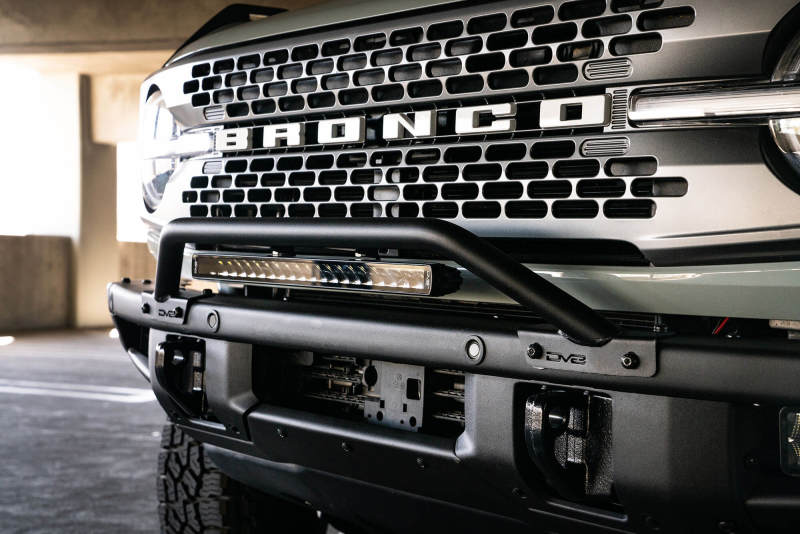 DV8 Offroad (Not For Factory Plastic Bumper) Factory Bumper Bull Bar -2021+ Ford Bronco - Black - LBBR-06